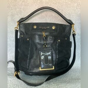 Marc by Marc Jacobs Black Leather Hobo with Gold Hardware